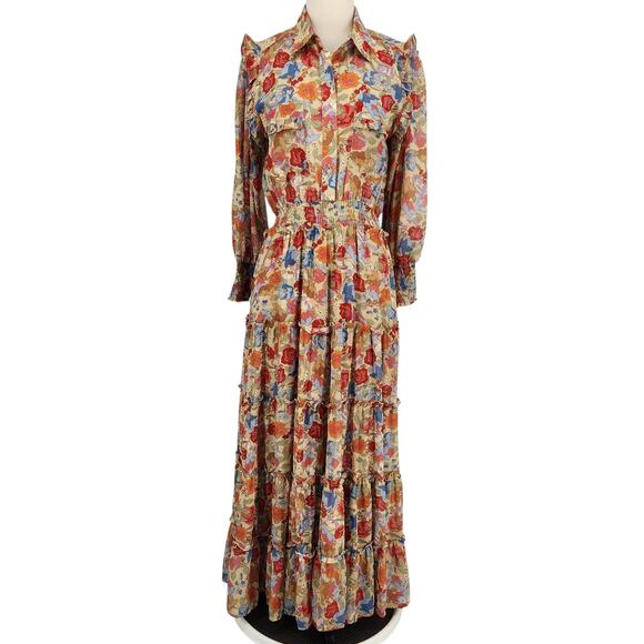 Chicwish Dresses & Skirts - Chicwish Floral Button Front Maxi Dress – Size Small Wild Bloom